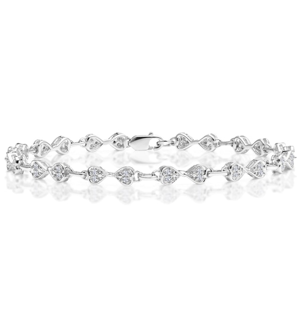 0.25ct Diamond Heart Bracelet Set In Silver - image 1