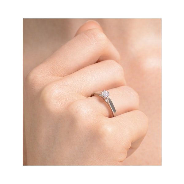 Low Set Chloe Lab Diamond Engagement Ring 0.25CT F/VS1 18K White Gold - Image 4
