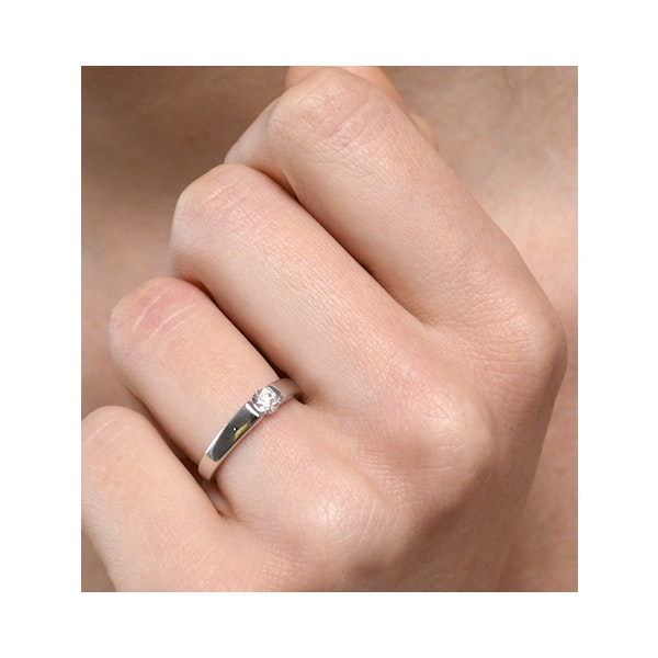 Certified Jessica 18K White Gold Diamond Engagement Ring 0.25CT-F-G/VS - Image 4