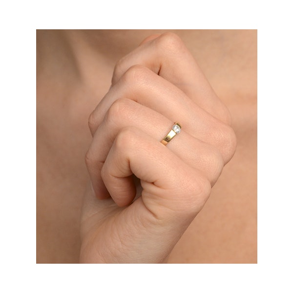 Certified Jessica 18K Gold Diamond Engagement Ring 0.33CT-F-G/VS - Image 4
