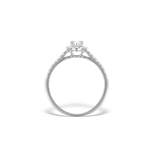 Halo Engagement Ring Ella 0.81ct VS Pear Shape Diamond 18K White Gold - Image 2