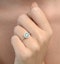 Halo  Emerald 0.50ct And Diamond 18K White Gold Ring - image 4
