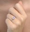 Halo 18K White Gold Diamond and Pink Sapphire Ring 0.36ct - image 4
