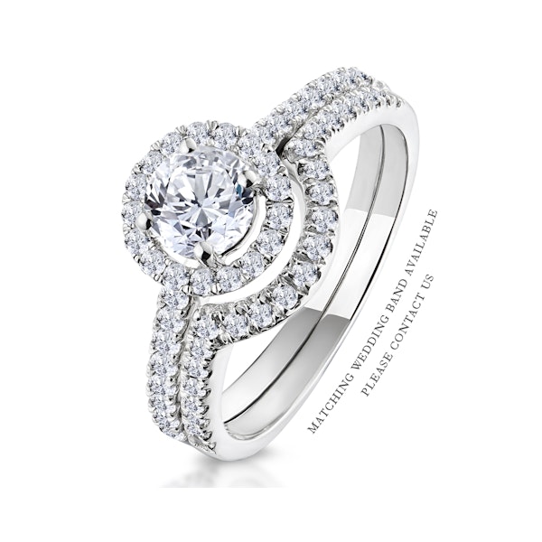 Ella Halo Lab Diamond Engagement Ring 0.86ct F/VS1 in Platinum - Image 4