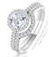 Ella Halo Diamond Engagement Ring 0.86ct H/SI2 Quality 18K White Gold - image 4