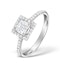 Halo Engagement Ring Ella 18K Gold Diamond Princess Cut 0.82ct SI - image 1
