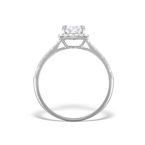 Halo Engagement Ring Ella 18K Gold Diamond Princess Cut 0.82ct SI - Image 2