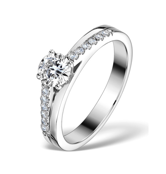 Sidestone Lab Diamond Ring Celestine 0.65ct F/VS 18K White Gold - Image 1