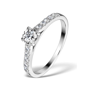 Sidestone Engagement Ring Adelle 0.85ct E/VS1 Diamonds 18K White Gold
