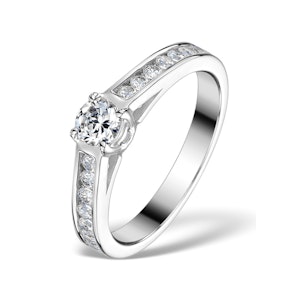 Sidestone Engagement Ring Alexa 0.95ct E/VS1 Diamonds 18K White Gold