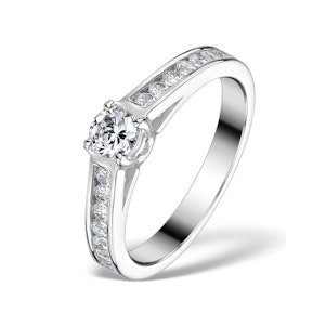 Sidestone Lab Diamond Ring Alexa 0.95ct H/Si1 18K White Gold