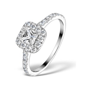 Halo Engagement Ring Aria 1.30ct VS2 Princess Diamond 18K White Gold
