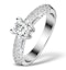 Sidestone Engagement Ring Nova 1.20ct VS2 Pave Diamonds 18KW Gold - image 1