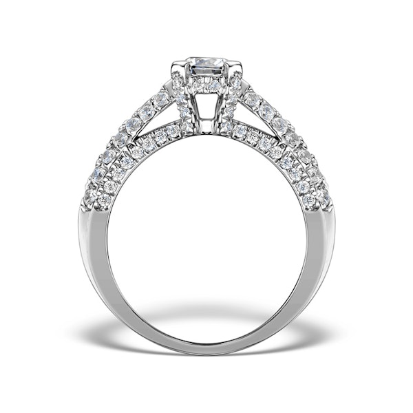 Sidestone Engagement Ring Nova 1.20ct SI2 Pave Diamonds 18K White Gold - Image 2