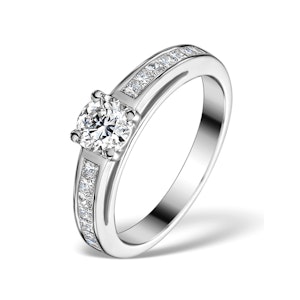 Sidestone Lab Diamond Ring Eleri 0.90ct G/Vs1 Princess 18KW Gold