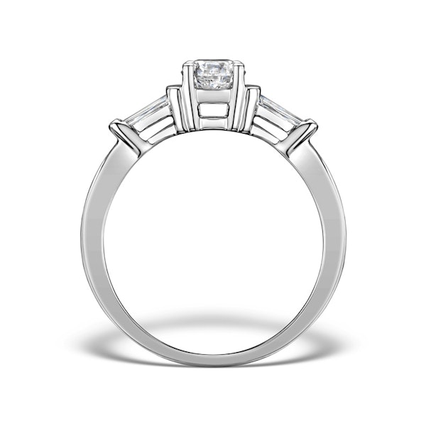 Sidestone Engagement Ring Vana 0.80ct VS2 Baguette 18K White Gold - Image 2