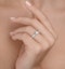 Sidestone Engagement Ring Elina 0.90ct SI Emerald Cut Diamonds 18KW - image 3