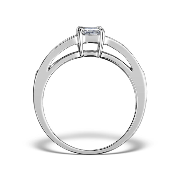 Sidestone Engagement Ring Elina 0.90ct SI Emerald Cut Diamonds 18KW - Image 2