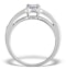 Sidestone Engagement Ring Elina 0.90ct SI Emerald Cut Diamonds 18KW - image 2