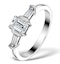 Sidestone Engagement Ring Galina 0.80ct Emerald Cut Diamond 18K Gold - image 1