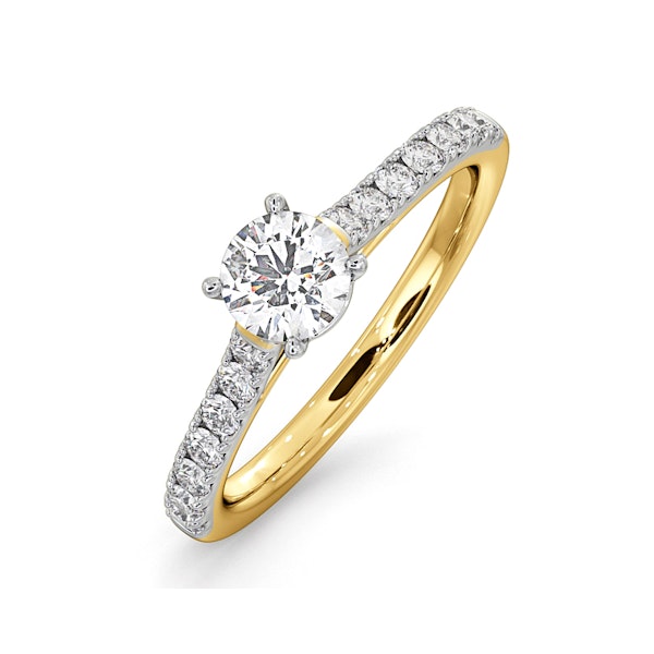Natalia Diamond Engagement Side Stone Ring 18K Gold 0.91CT G/SI2 - Image 1