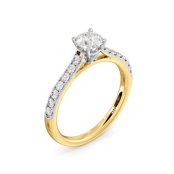 Natalia Diamond Engagement Side Stone Ring 18K Gold 0.91CT G/SI2 - Image 4