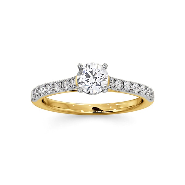 Natalia Diamond Engagement Side Stone Ring 18K Gold 0.91CT G/VS1 - Image 3