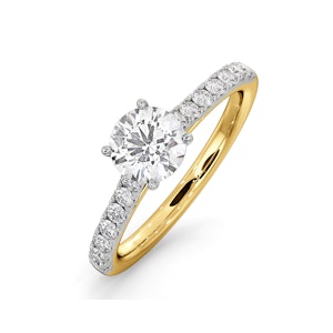 Natalia GIA Diamond Engagement Side Stone Ring 18K Gold 1.15CT G/VS2