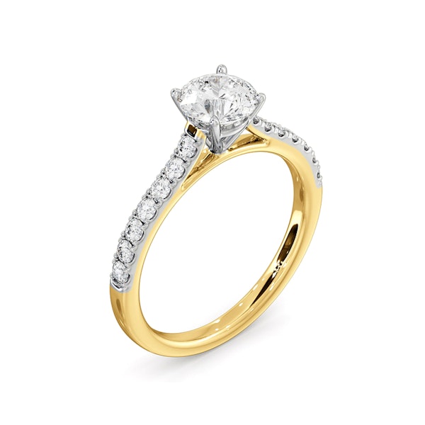 Natalia GIA Diamond Engagement Side Stone Ring 18K Gold 1.15CT G/VS1 - Image 4