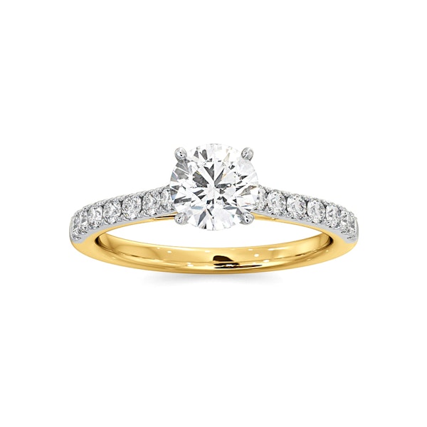 Natalia GIA Diamond Engagement Side Stone Ring 18K Gold 1.15CT G/VS2 - Image 3