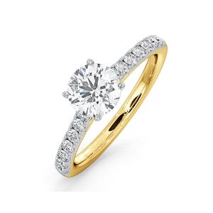 Natalia GIA Diamond Engagement Side Stone Ring 18K Gold 1.40CT G/SI2