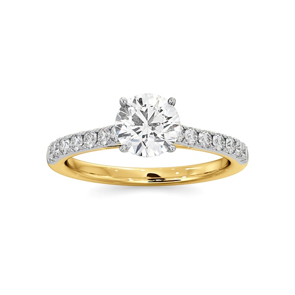 Natalia GIA Diamond Engagement Side Stone Ring 18K Gold 1.40CT G/SI1 - Image 3