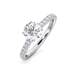 Natalia Lab Diamond Engagement Side Stone Ring Platinum 1.50CT G/SI1