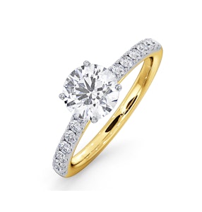 Natalia GIA Diamond Engagement Side Stone Ring 18K Gold 1.50CT G/VS1