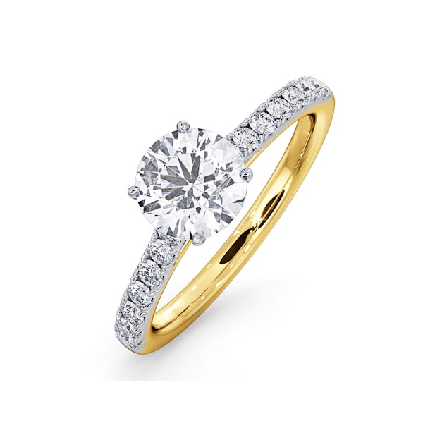Natalia GIA Diamond Engagement Side Stone Ring 18K Gold 1.50CT G/SI1 - Image 1