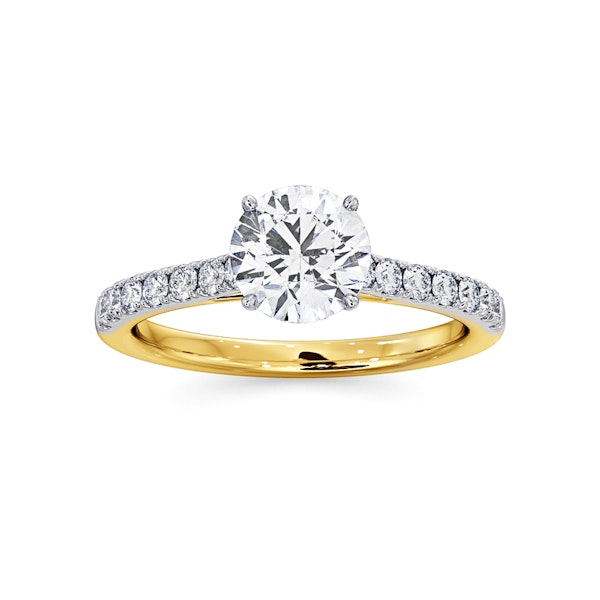 Natalia GIA Diamond Engagement Side Stone Ring 18K Gold 1.50CT G/SI2 - Image 3
