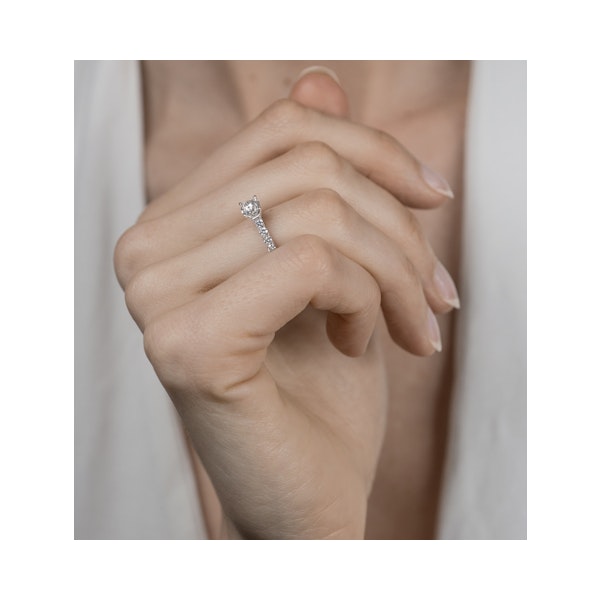 Natalia Diamond Engagement Side Stone Ring 18KW Gold 0.91CT G/VS2 - Image 2
