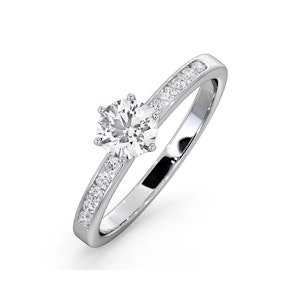 Charlotte Diamond Engagement Side Stone Ring 18KW Gold 0.65CT VS1