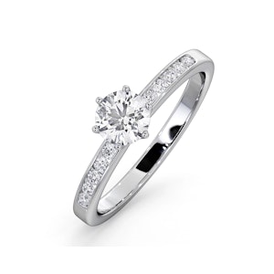 Charlotte Diamond Engagement Side Stone Ring Platinum 0.65CT G/SI1
