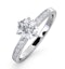 Charlotte GIA Diamond Engagement Side Stone Ring 18KW Gold 1.10CT SI2 - image 1