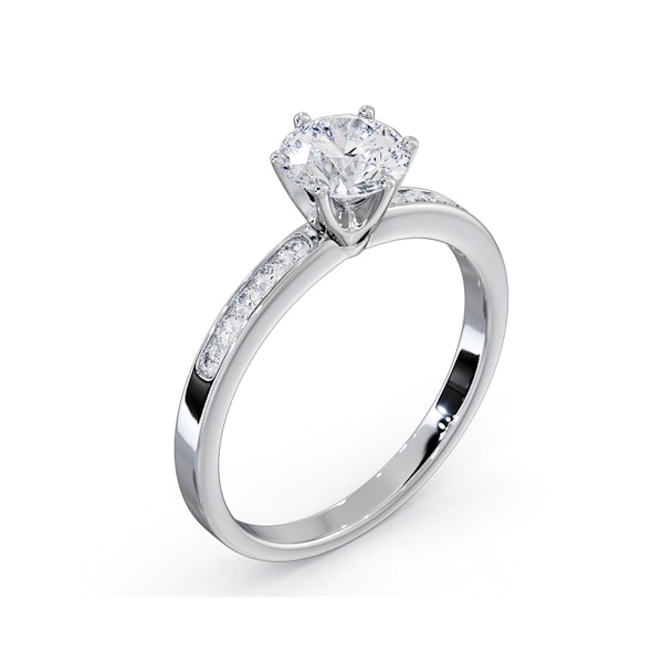 Charlotte GIA Diamond Engagement Side Stone Ring 18KW Gold 1.10CT VS2 - Image 4