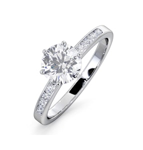 Charlotte GIA Diamond Engagement Side Stone Ring 18KW Gold 1.20CT SI2