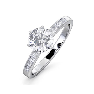 Charlotte GIA Diamond Engagement Side Stone Ring 18KW Gold 1.20CT SI1