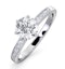 Charlotte GIA Diamond Engagement Side Stone Ring 18KW Gold 1.20CT VS2 - image 1