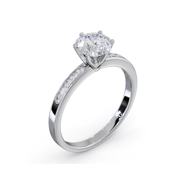 Charlotte GIA Diamond Engagement Side Stone Ring 18KW Gold 1.20CT VS2 - Image 4