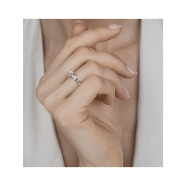 Charlotte Diamond Engagement Side Stone Ring 18KW Gold 0.65CT VS1 - Image 2