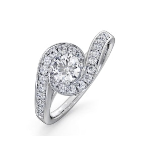 Anais Diamond Engagement Halo Ring 18KW Gold 0.82CT G/VS1