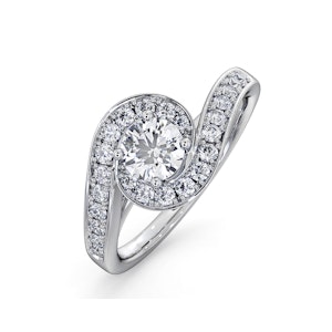 Anais Diamond Engagement Halo Ring 18KW Gold 0.82CT G/SI2