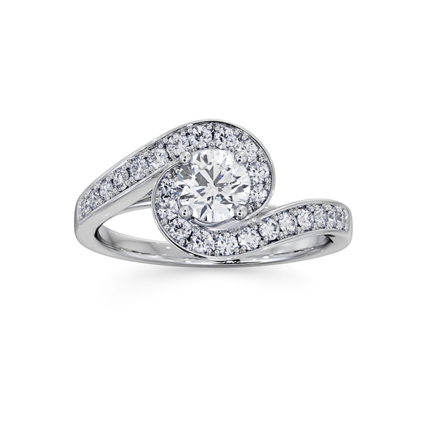 Anais Diamond Engagement Halo Ring 18KW Gold 0.82CT G/VS2 - Image 3