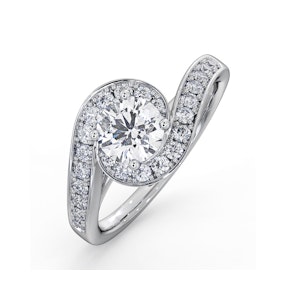 Anais GIA Diamond Engagement Halo Ring Platinum 1.05CT G/VS2